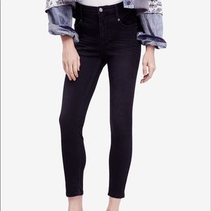 Free People High Waisted Skinny Black Denim Jeans